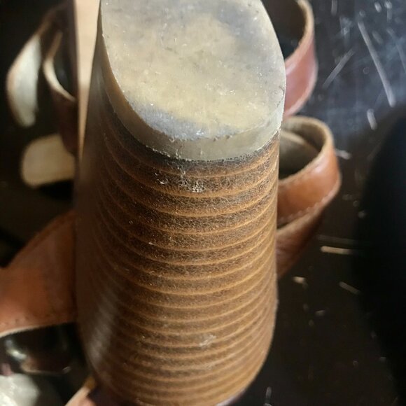 Stuart Weitzman Women's Leather Strappy Shoes Sandals Brown High Heels Size 7 M - Picture 9 of 9